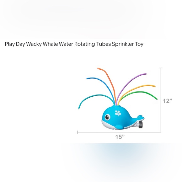 Colorful Whale Sprinkler Play Day Wacky Whale Water Rotating Tubes Sprinkler Toy - Picture 7 of 16